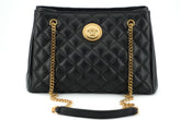 Elegante bolso tote de piel napa acolchada de Versace